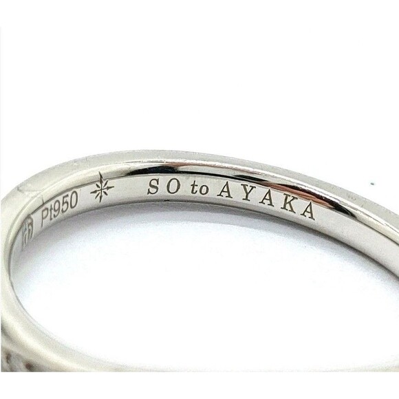 4C Platinum 950 Pt950 Diamond Wave Band Wedding Ring Size 4.75 - Picture 5 of 9